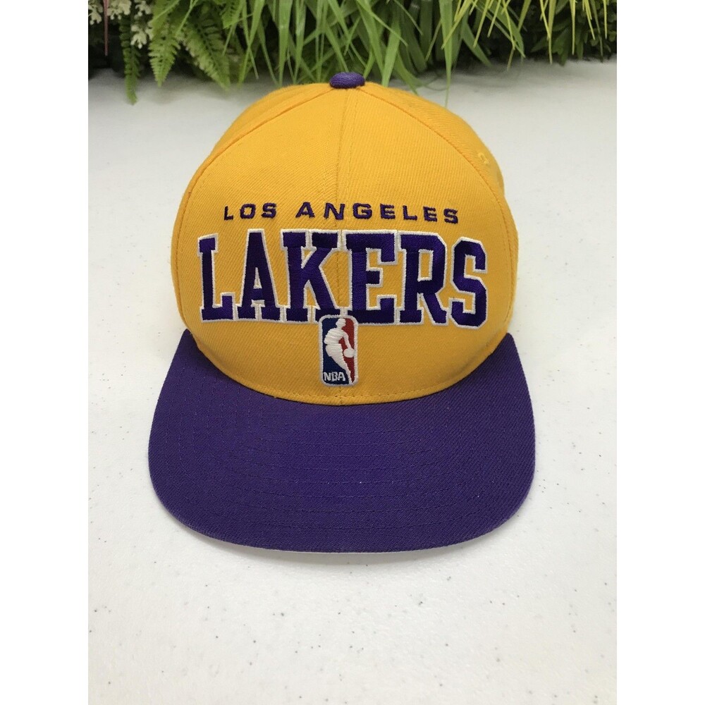 Los Angeles Lakers Hat Cap Snap Back Mens Purple Yellow NBA Draft Cap Adidas